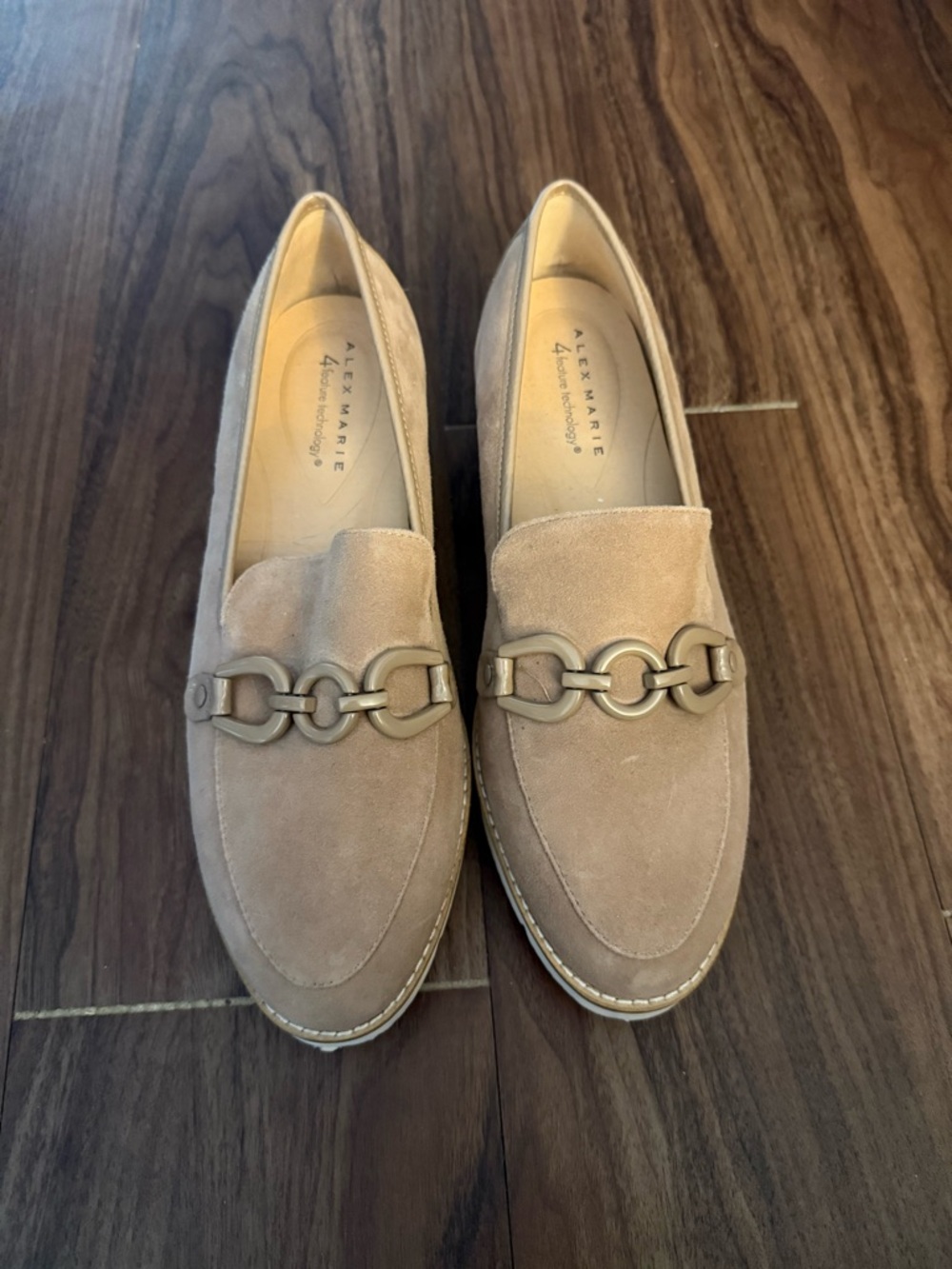 Alex Marie Taupe Suede Platform Loafers
